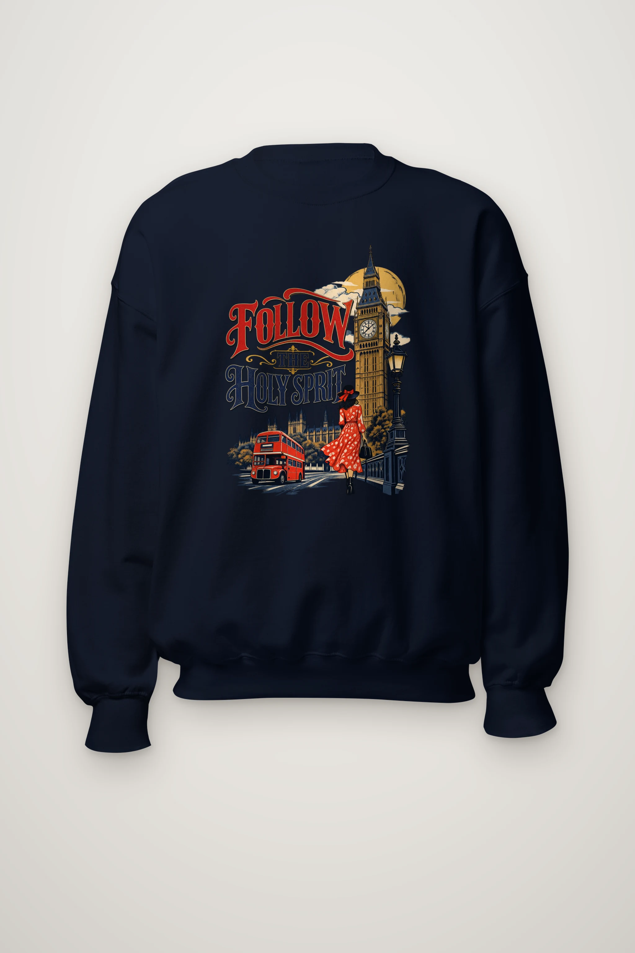 "Woman In Red Dress" Heavy Blend Unisex Crewneck Sweatshirt