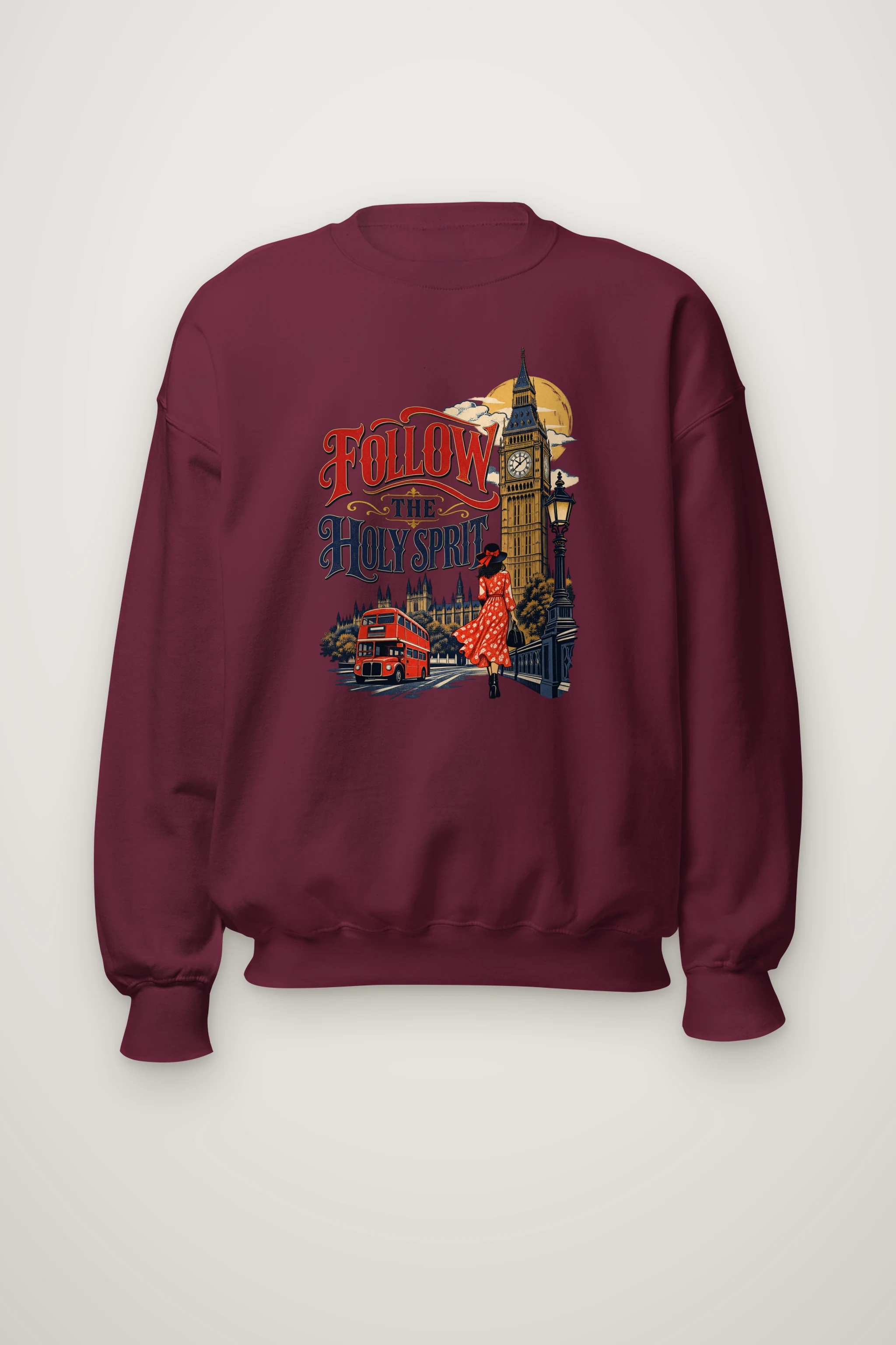"Woman In Red Dress" Heavy Blend Unisex Crewneck Sweatshirt