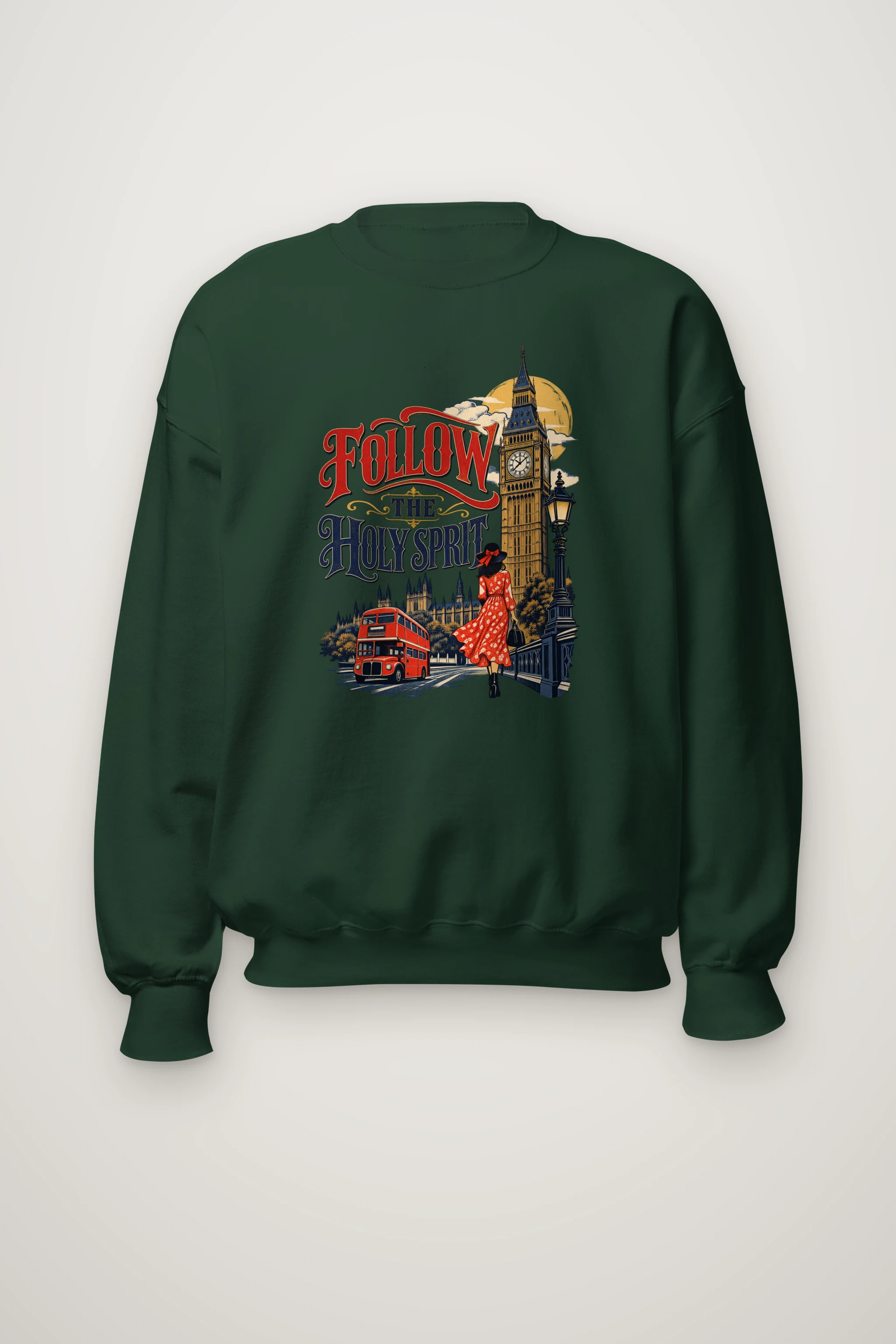 "Woman In Red Dress" Heavy Blend Unisex Crewneck Sweatshirt