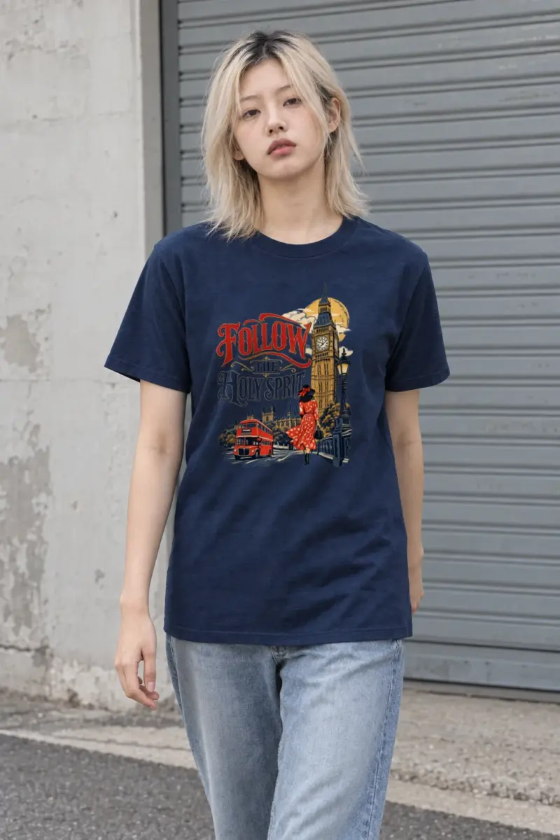 "Woman In Red Dress" Heavyweight Unisex Crewneck T-shirt