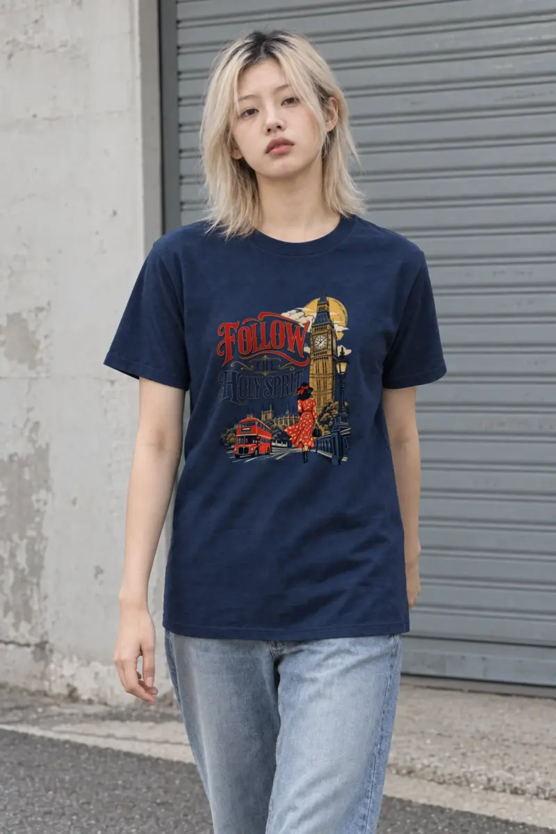 "Woman In Red Dress" Heavyweight Unisex Crewneck T-shirt