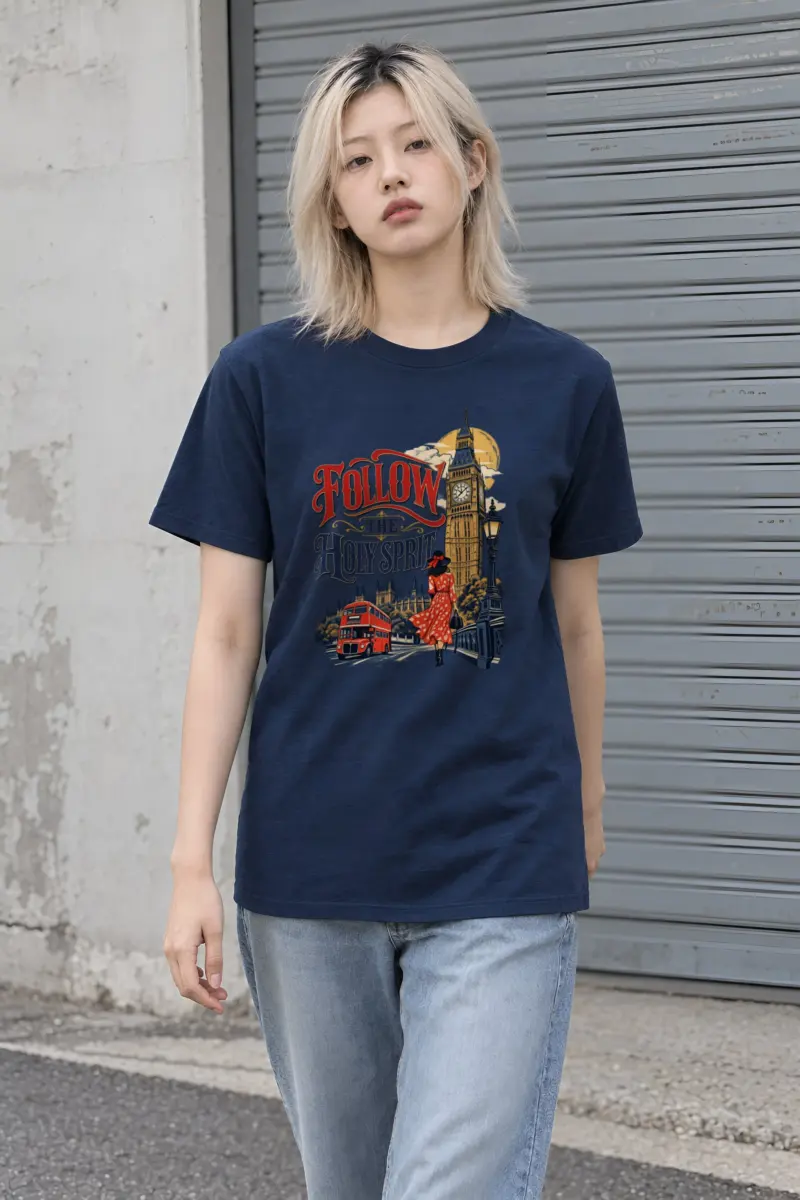 "Woman In Red Dress" Heavyweight Unisex Crewneck T-shirt