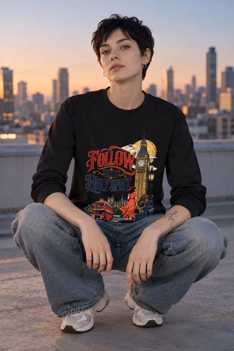 "Woman In Red Dress" Unisex Longsleeve T-shirt
