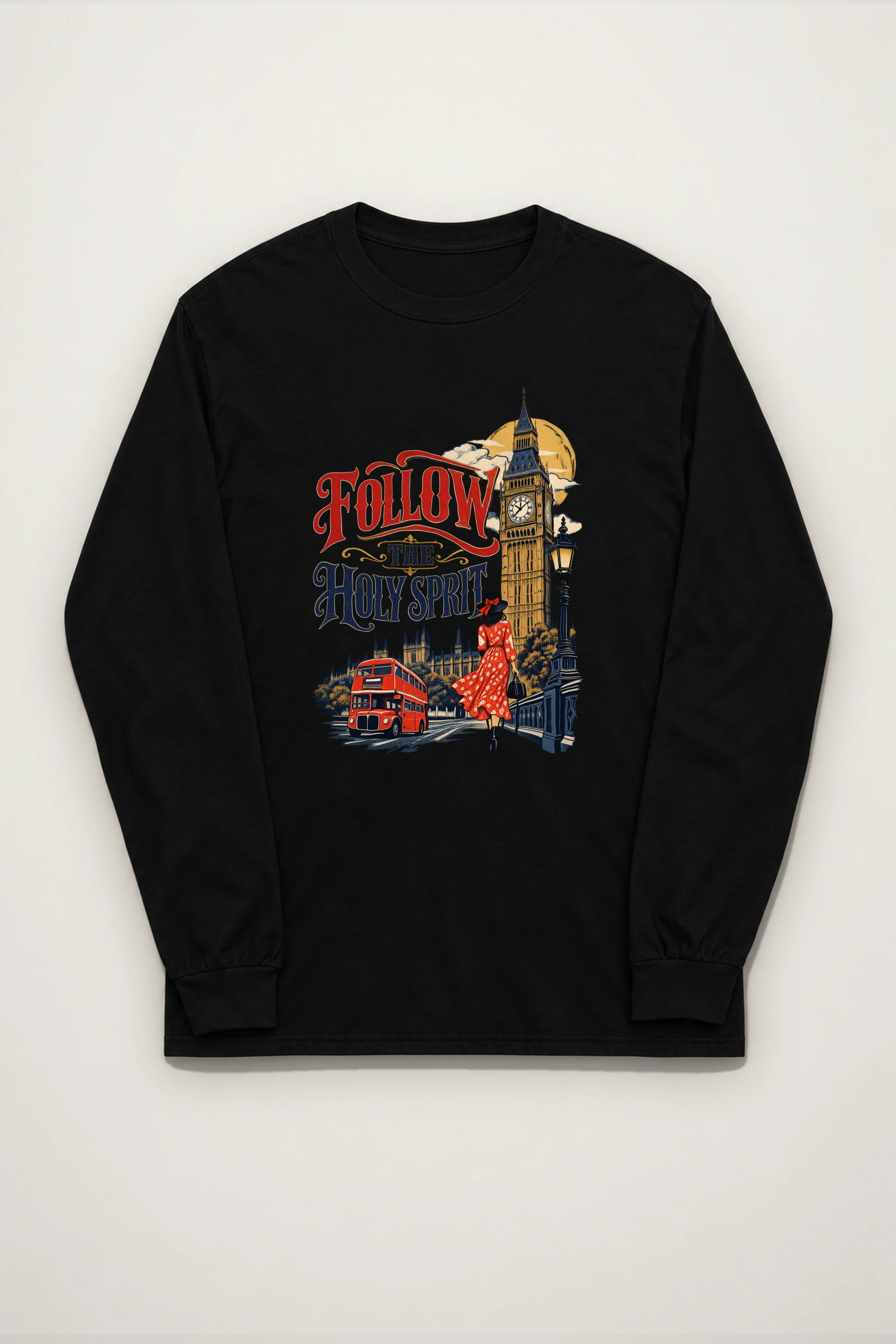 "Woman In Red Dress" Unisex Longsleeve T-shirt