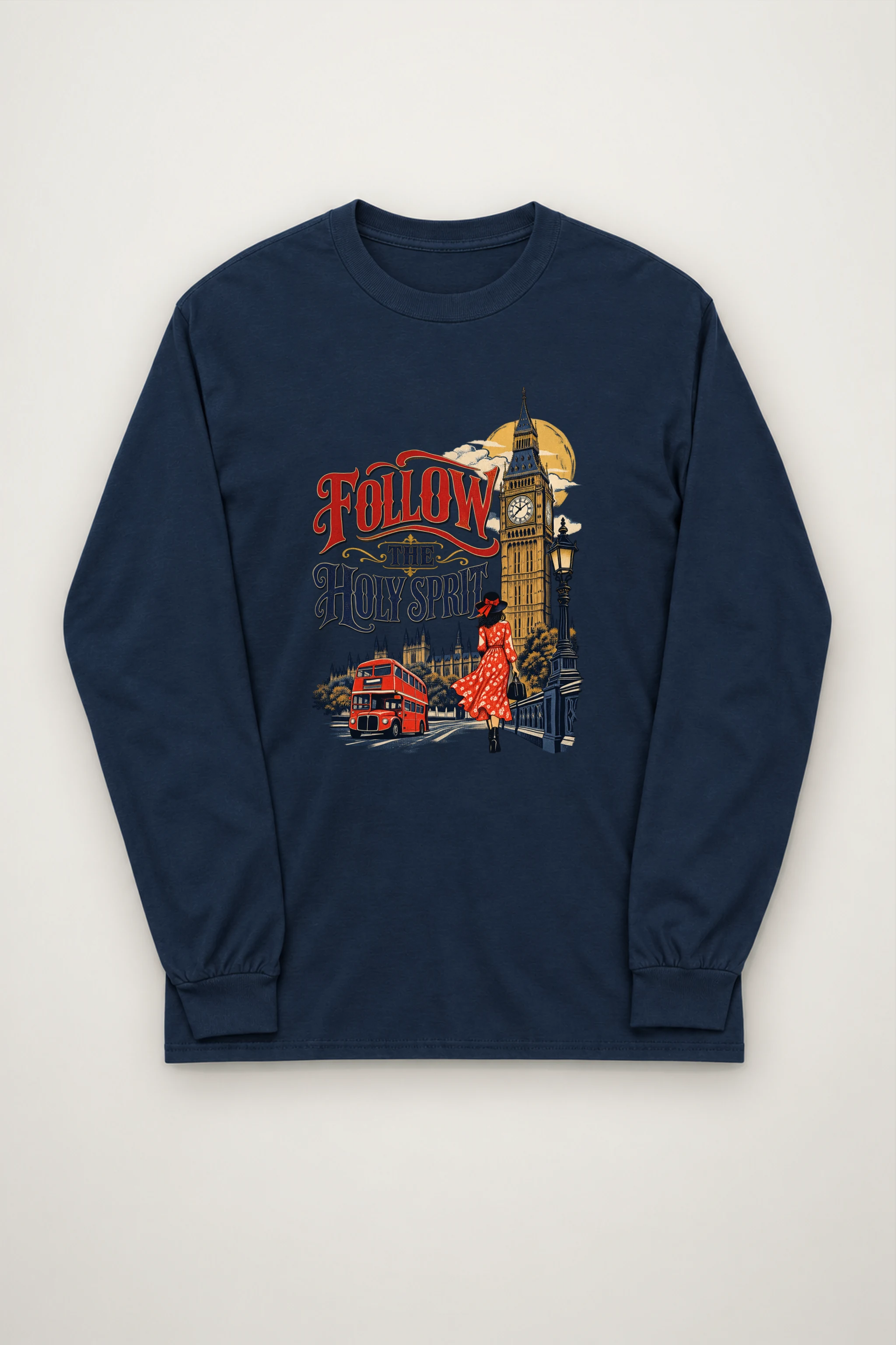 "Woman In Red Dress" Unisex Longsleeve T-shirt