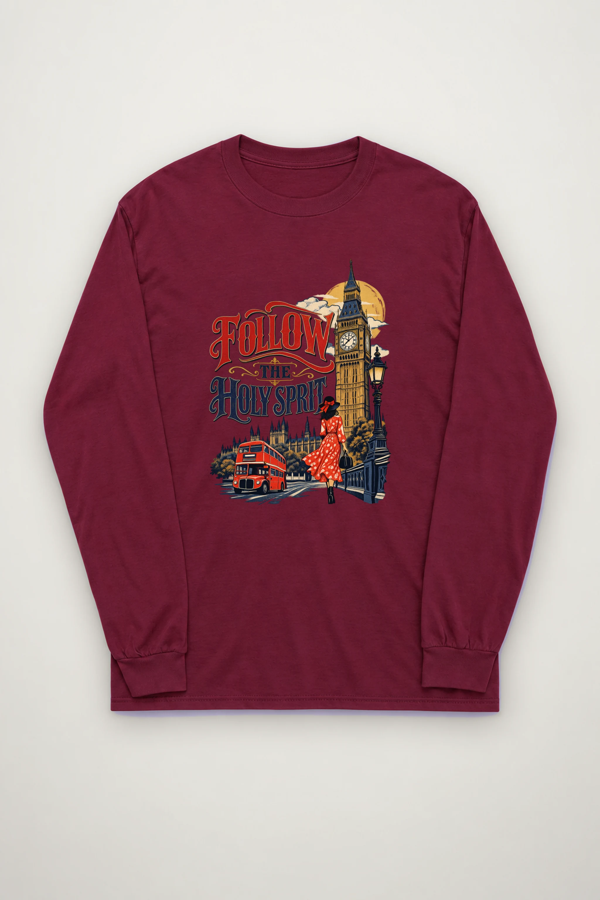"Woman In Red Dress" Unisex Longsleeve T-shirt
