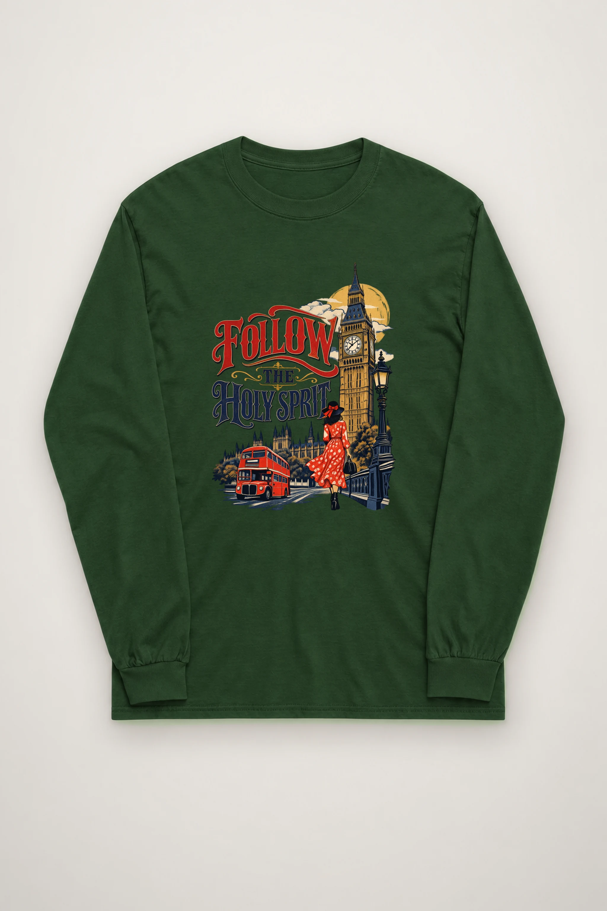 "Woman In Red Dress" Unisex Longsleeve T-shirt