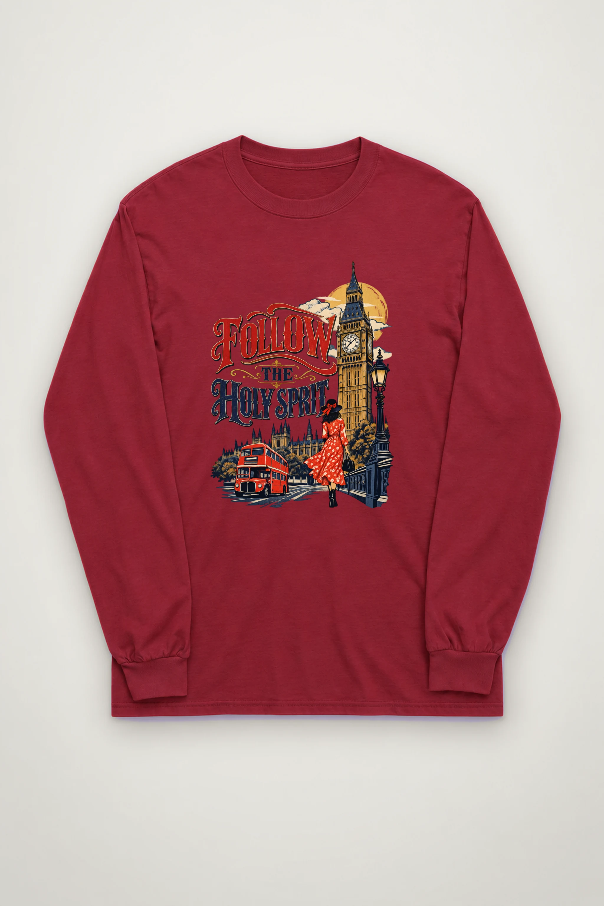 "Woman In Red Dress" Unisex Longsleeve T-shirt