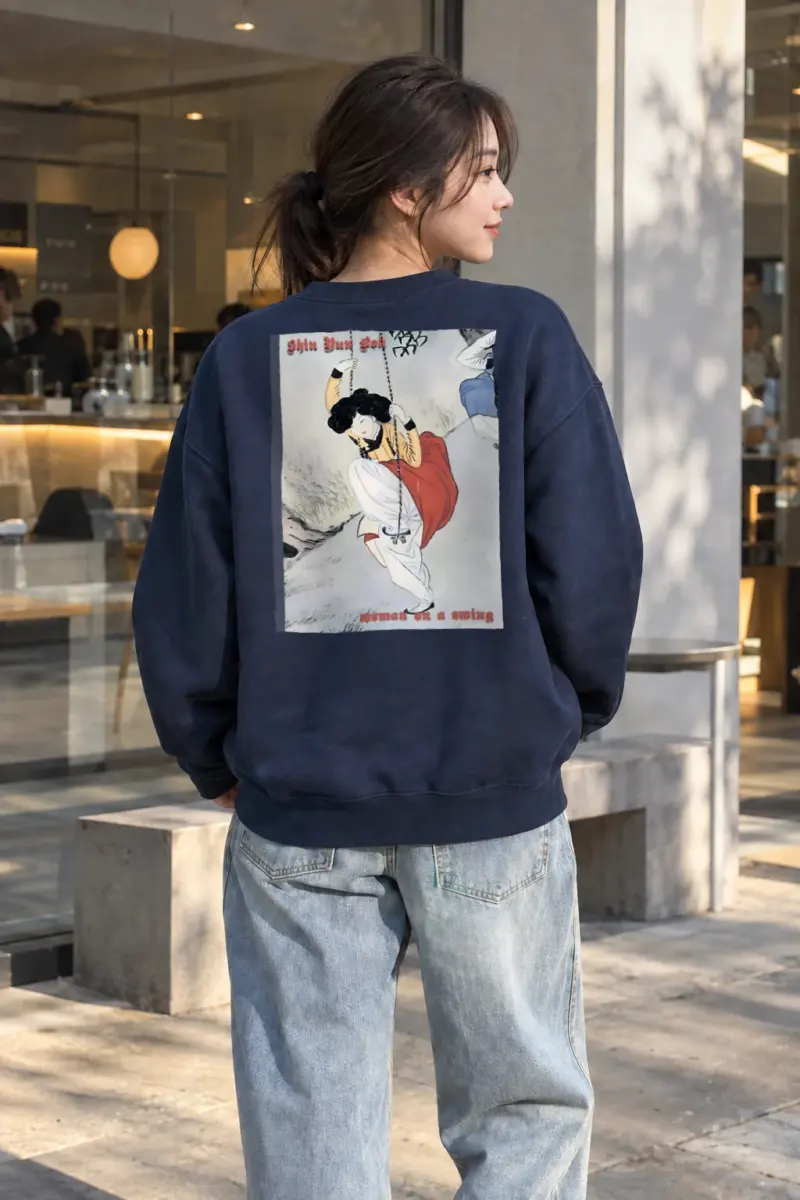 “Woman On A Swing” Heavy Blend Unisex Crewneck Sweatshirt | Gildan 18000