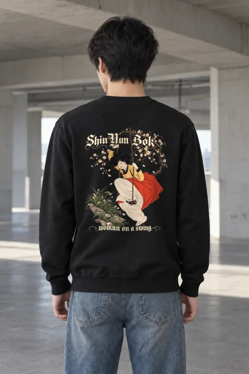 "Woman On A Swing" Heavy Blend Unisex Crewneck Sweatshirt