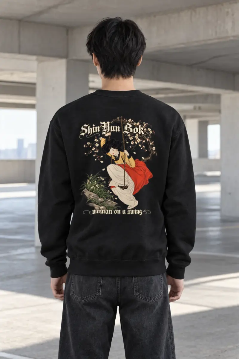 "Woman On A Swing" Heavy Blend Unisex Crewneck Sweatshirt | Gildan 18000