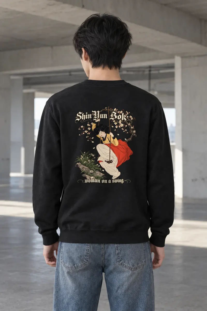 "Woman On A Swing" Heavy Blend Unisex Crewneck Sweatshirt