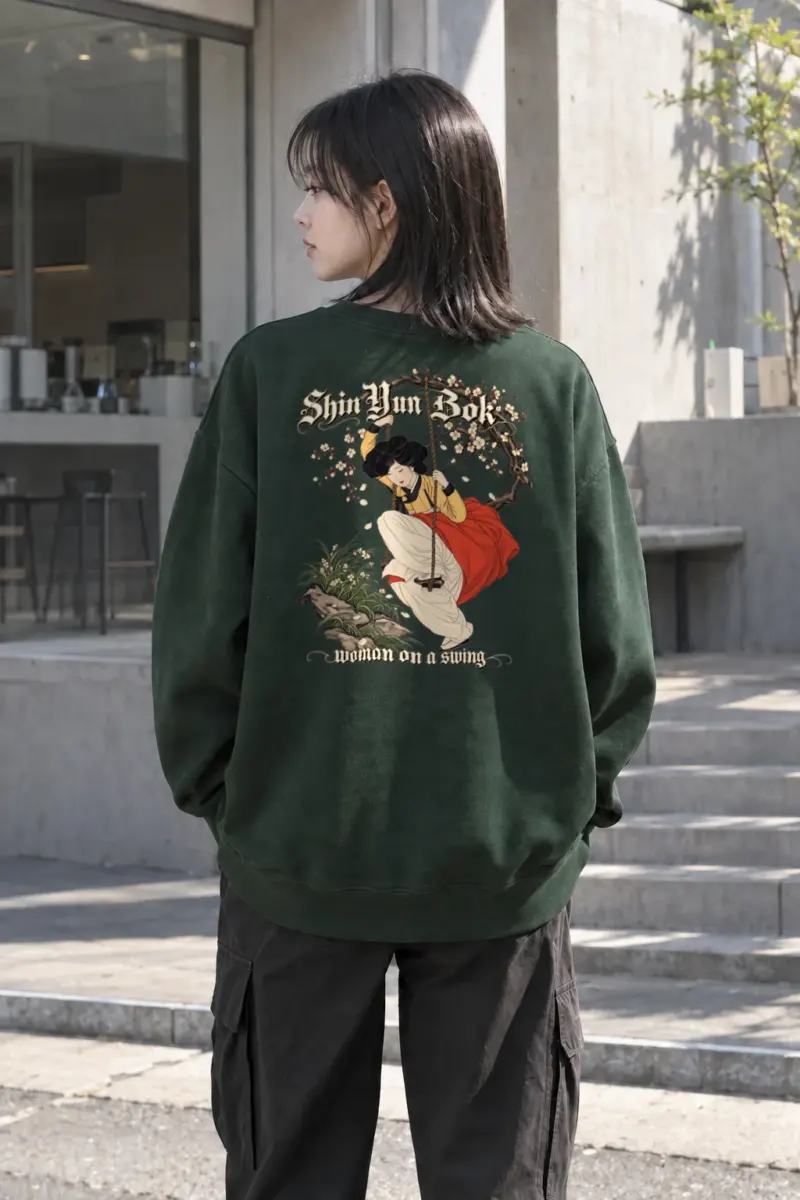 "Woman On A Swing" Heavy Blend Unisex Crewneck Sweatshirt | Gildan 18000