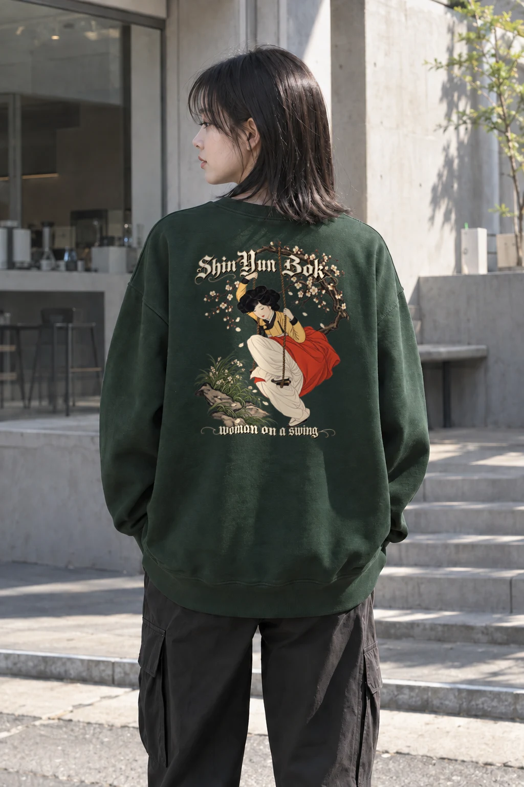 "Woman On A Swing" Heavy Blend Unisex Crewneck Sweatshirt | Gildan 18000