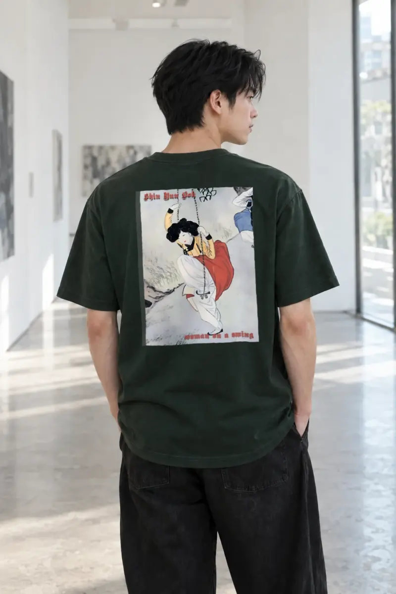 "Woman On A Swing" Heavyweight Unisex Crewneck T-shirt | Gildan 5000