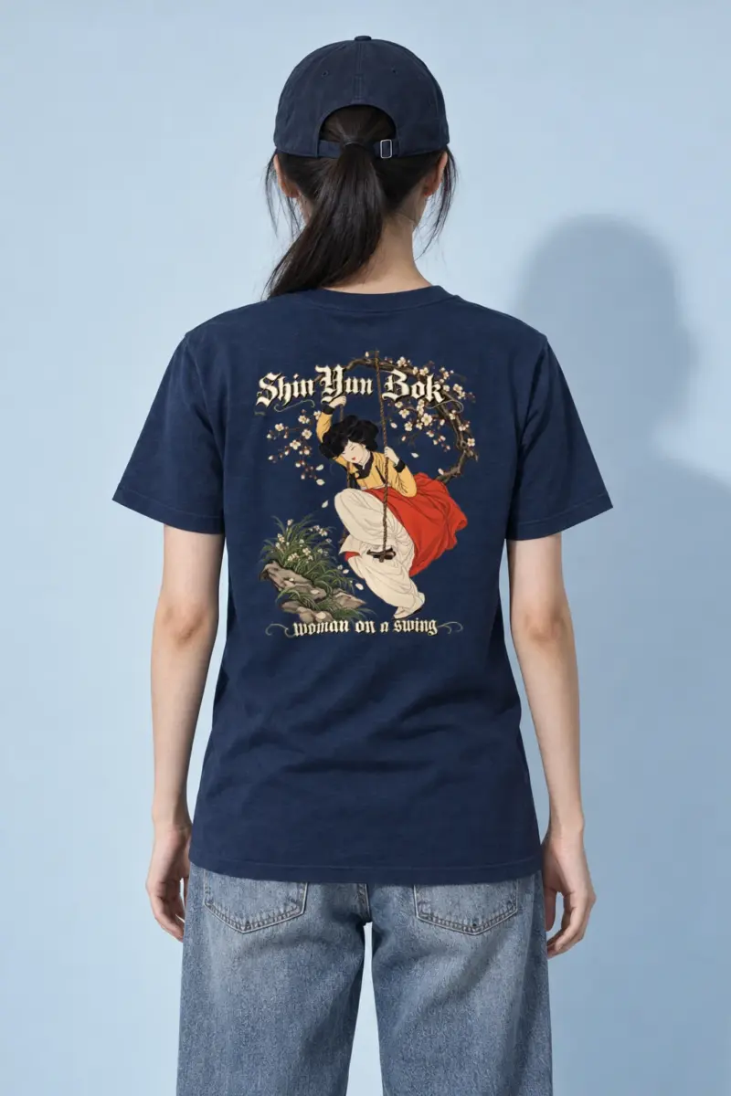 "Woman On A Swing" Heavyweight Unisex Crewneck T-shirt | Gildan 5000