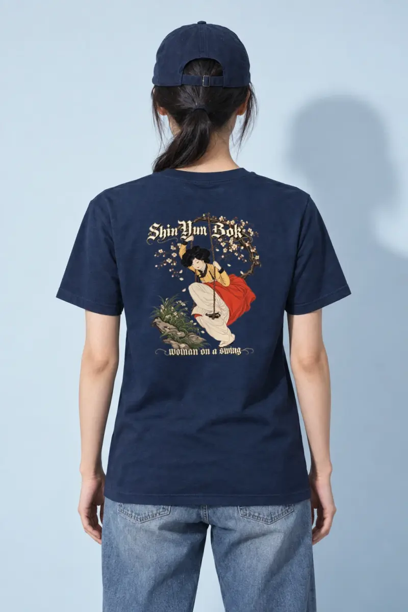 "Woman On A Swing" Heavyweight Unisex Crewneck T-shirt