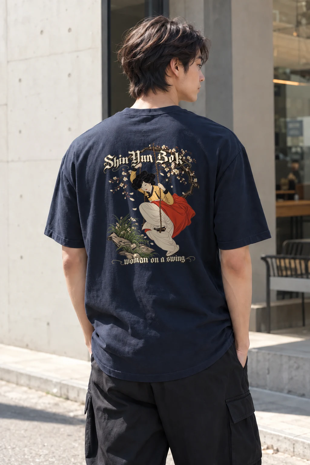 "Woman On A Swing" Heavyweight Unisex Crewneck T-shirt | Gildan 5000