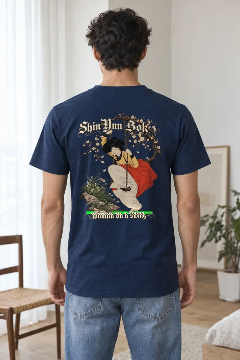 "Woman On A Swing" Heavyweight Unisex Crewneck T-shirt | Gildan 5000