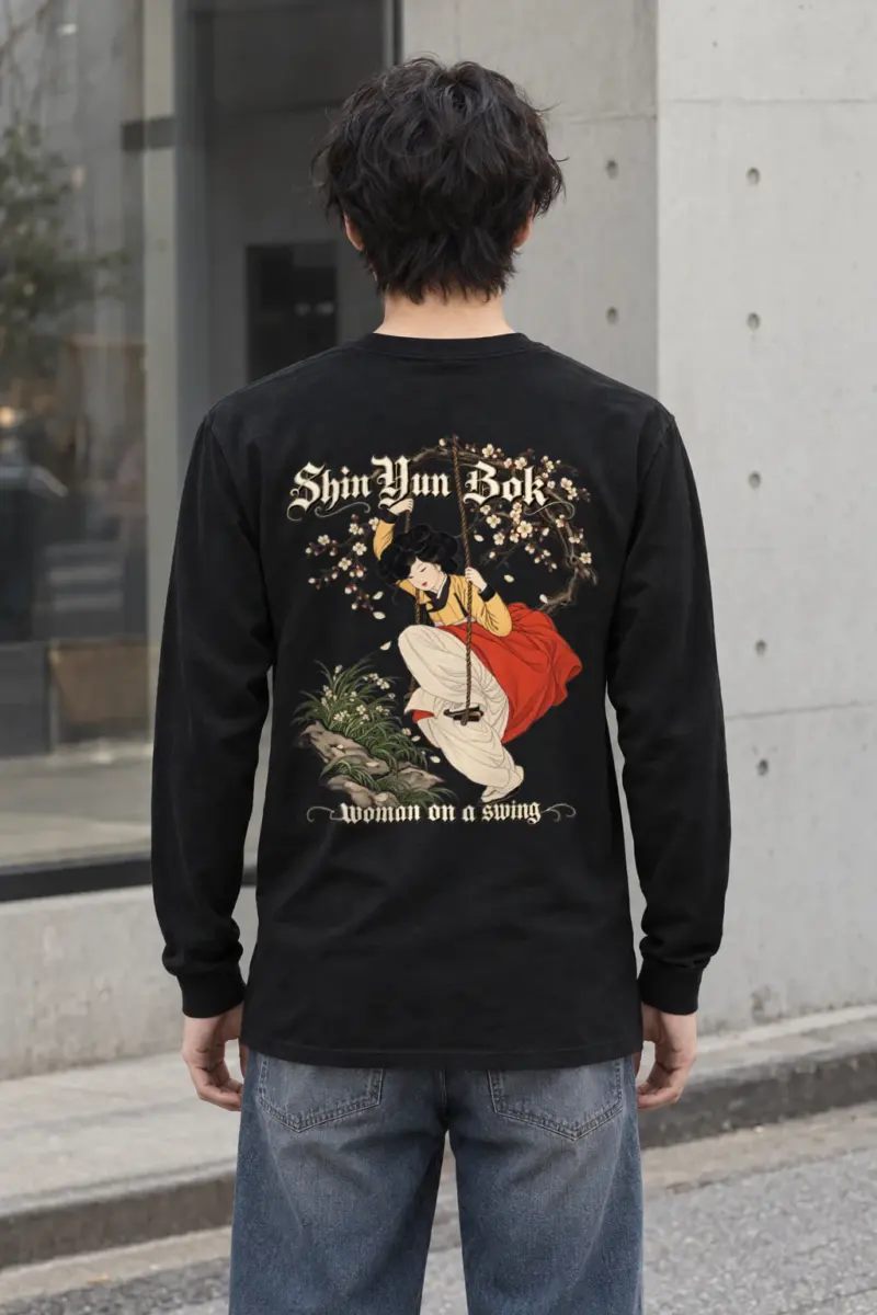 "Woman On A Swing" Unisex Longsleeve T-shirt