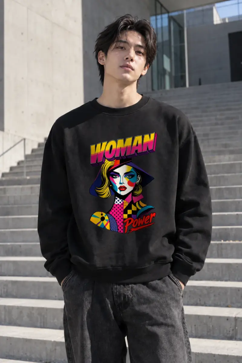 "Woman Power" Heavy Blend Unisex Crewneck Sweatshirt | Gildan 18000