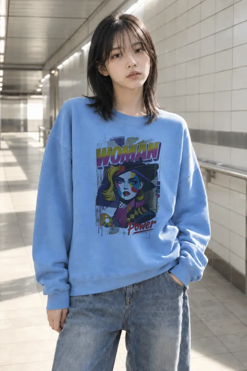 "Woman Power" Heavy Blend Unisex Crewneck Sweatshirt | Gildan 18000