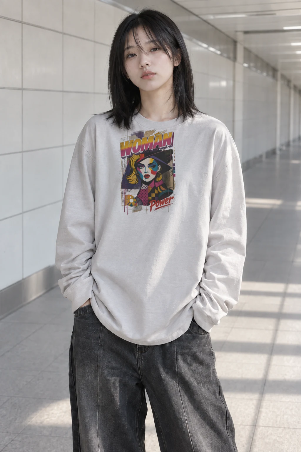 "Woman Power" Unisex Longsleeve T-shirt | Gildan 2400