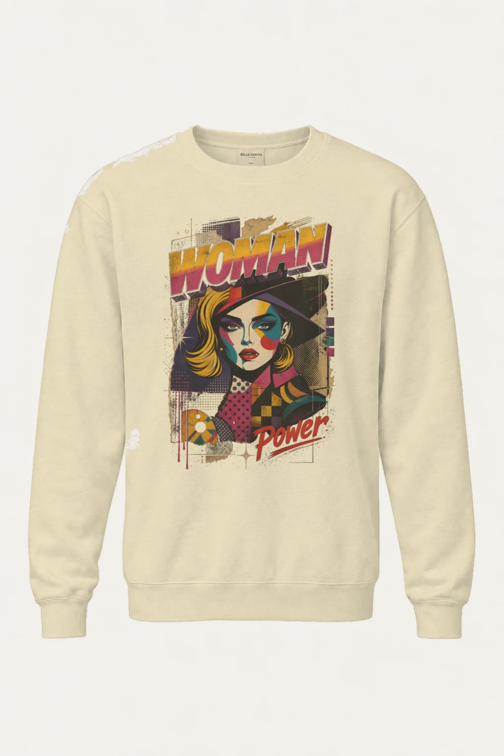 "Woman Power" Unisex Sponge Fleece Crewneck Sweatshirt | Bella + Canvas 3901