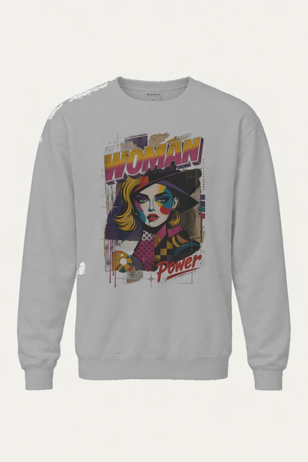"Woman Power" Unisex Sponge Fleece Crewneck Sweatshirt | Bella + Canvas 3901