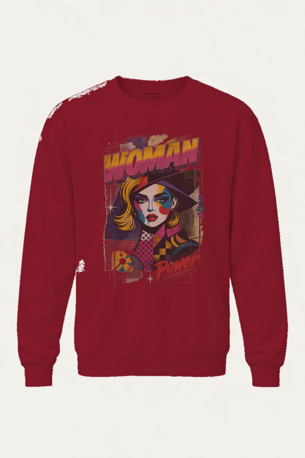 "Woman Power" Unisex Sponge Fleece Crewneck Sweatshirt | Bella + Canvas 3901