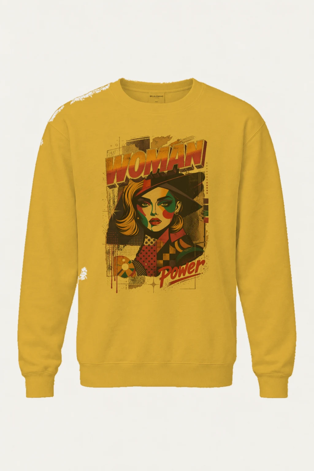 "Woman Power" Unisex Sponge Fleece Crewneck Sweatshirt | Bella + Canvas 3901
