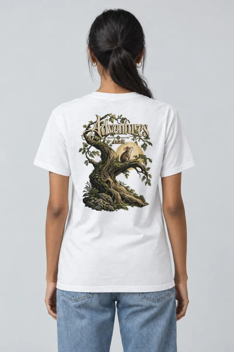 "Woodland Wayfinder" Heavyweight Unisex Crewneck T-shirt | Gildan 5000