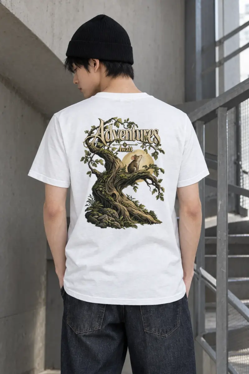 "Woodland Wayfinder" Heavyweight Unisex Crewneck T-shirt | Gildan 5000