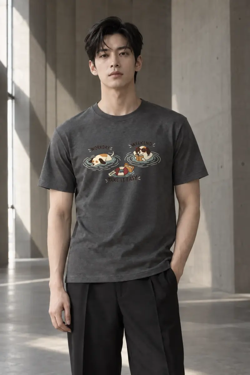 "Workday Weekend" Heavyweight Unisex Crewneck T-shirt | Gildan 5000