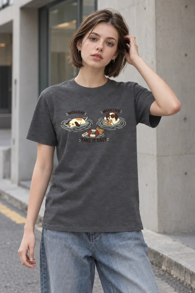 "Workday Weekend" Heavyweight Unisex Crewneck T-shirt