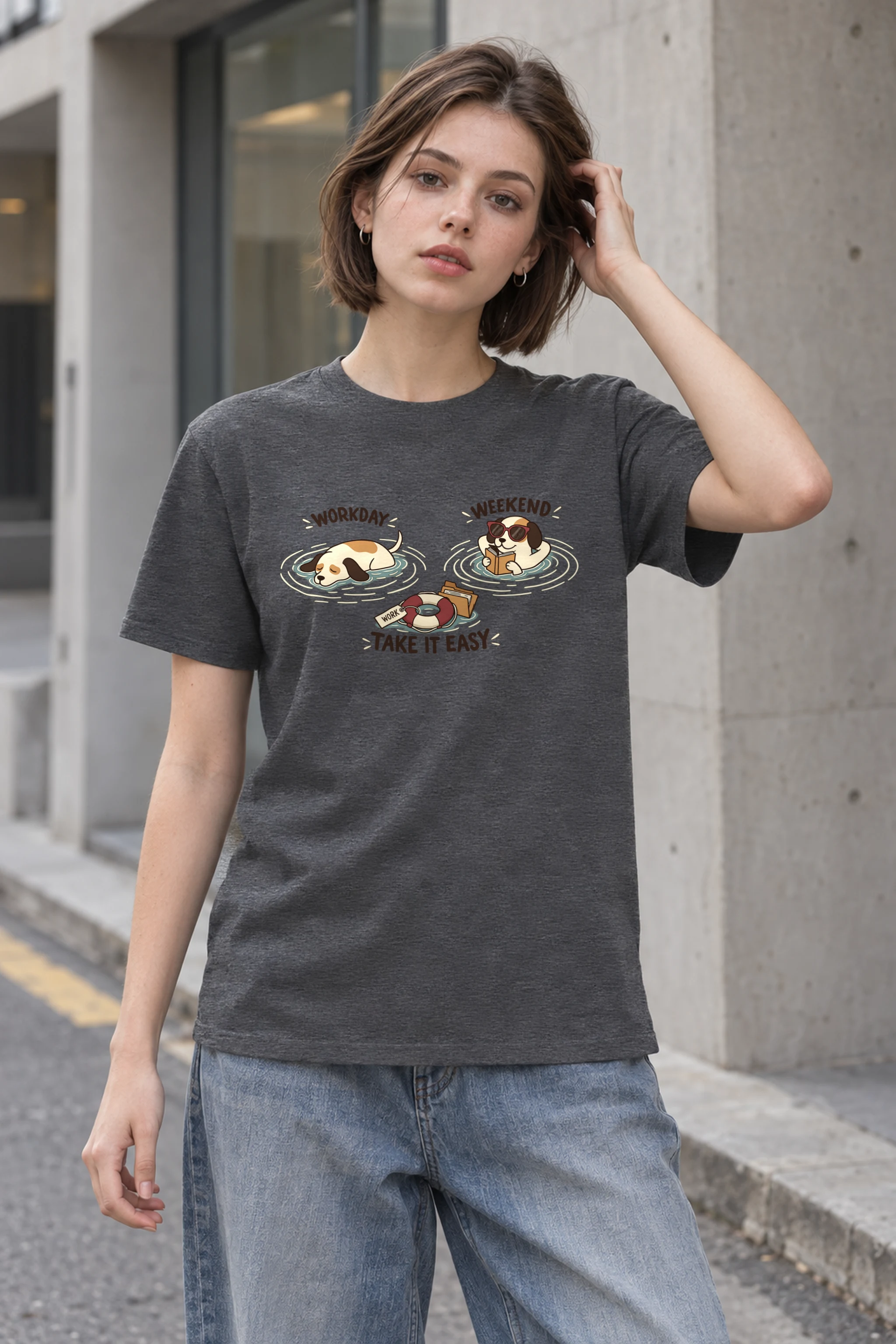 "Workday Weekend" Heavyweight Unisex Crewneck T-shirt