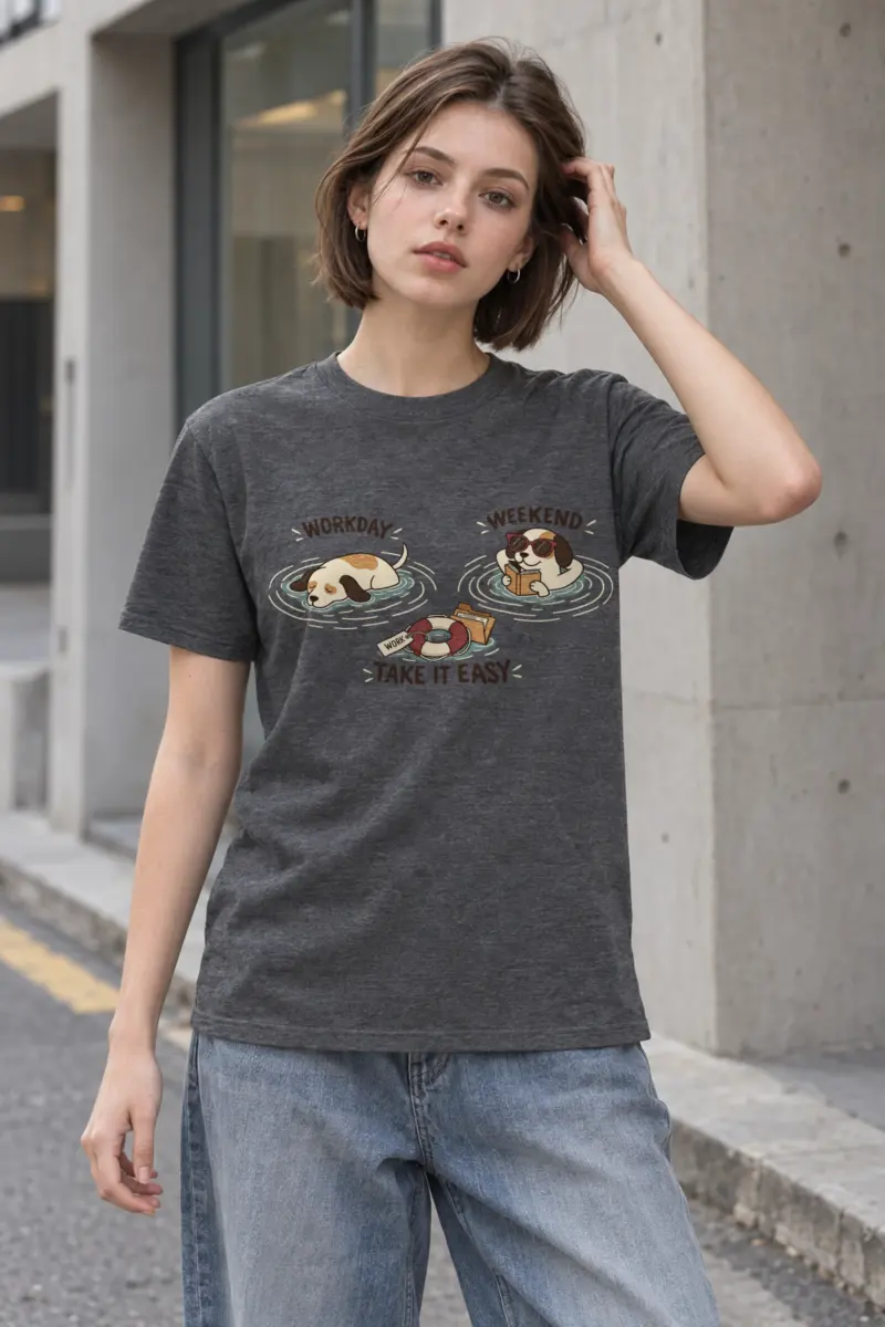 "Workday Weekend" Heavyweight Unisex Crewneck T-shirt