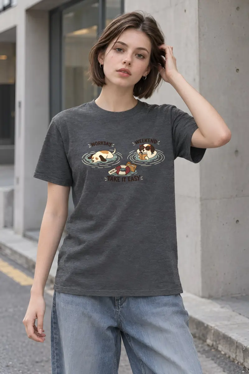 "Workday Weekend" Heavyweight Unisex Crewneck T-shirt
