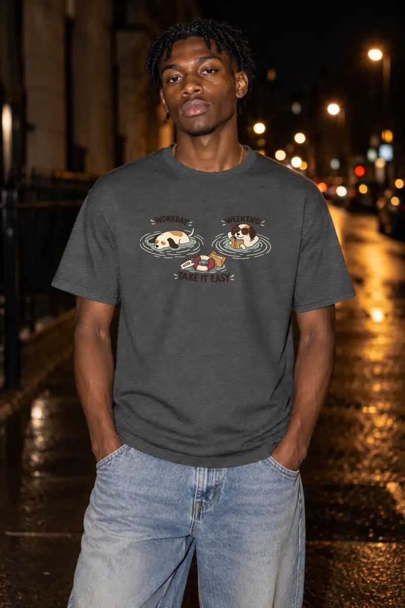 "Workday Weekend" Heavyweight Unisex Crewneck T-shirt