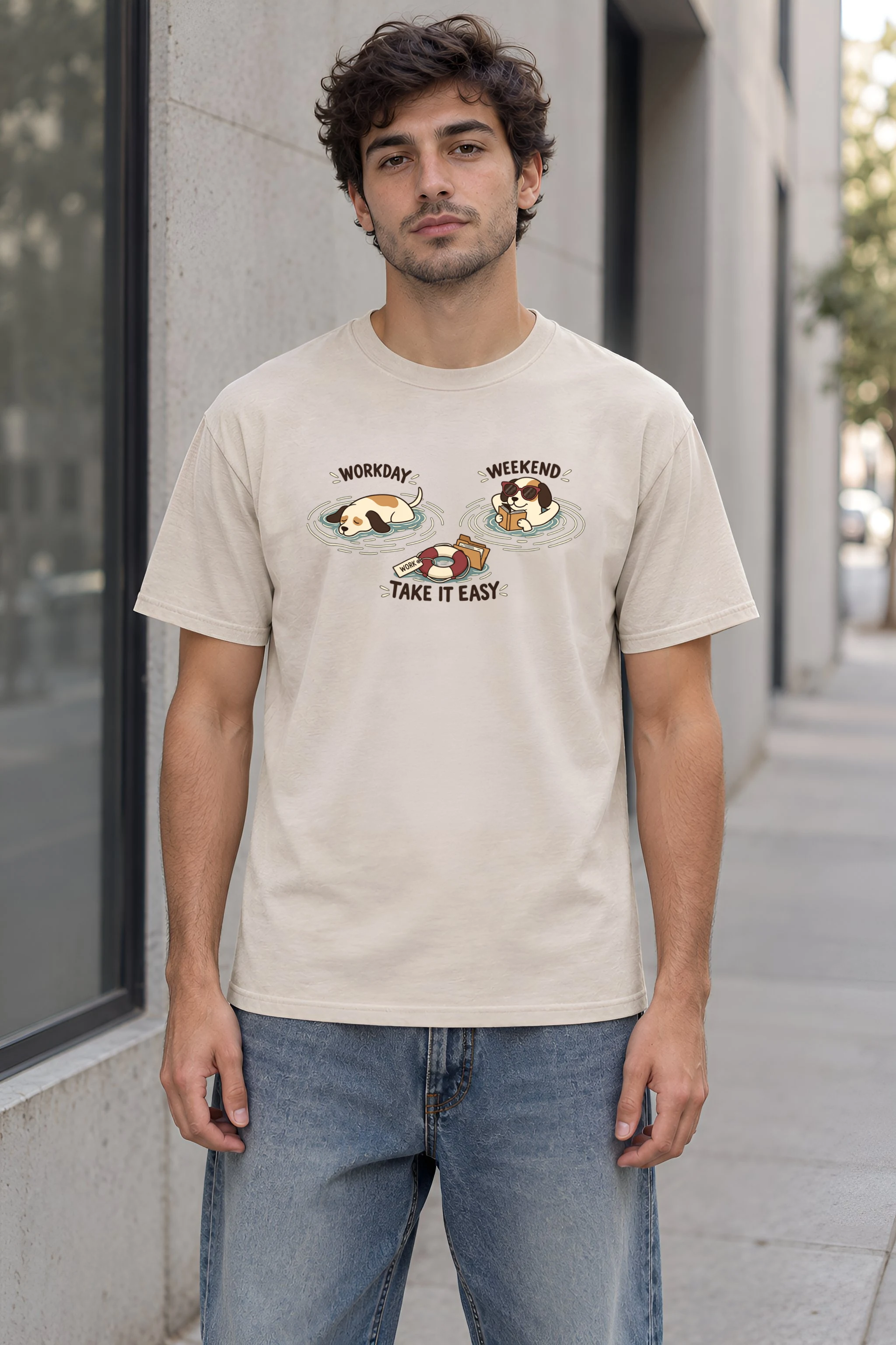 "Workday Weekend" Heavyweight Unisex Crewneck T-shirt