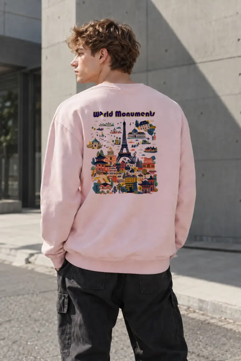 "World Monuments" Heavy Blend Unisex Crewneck Sweatshirt | Gildan 18000