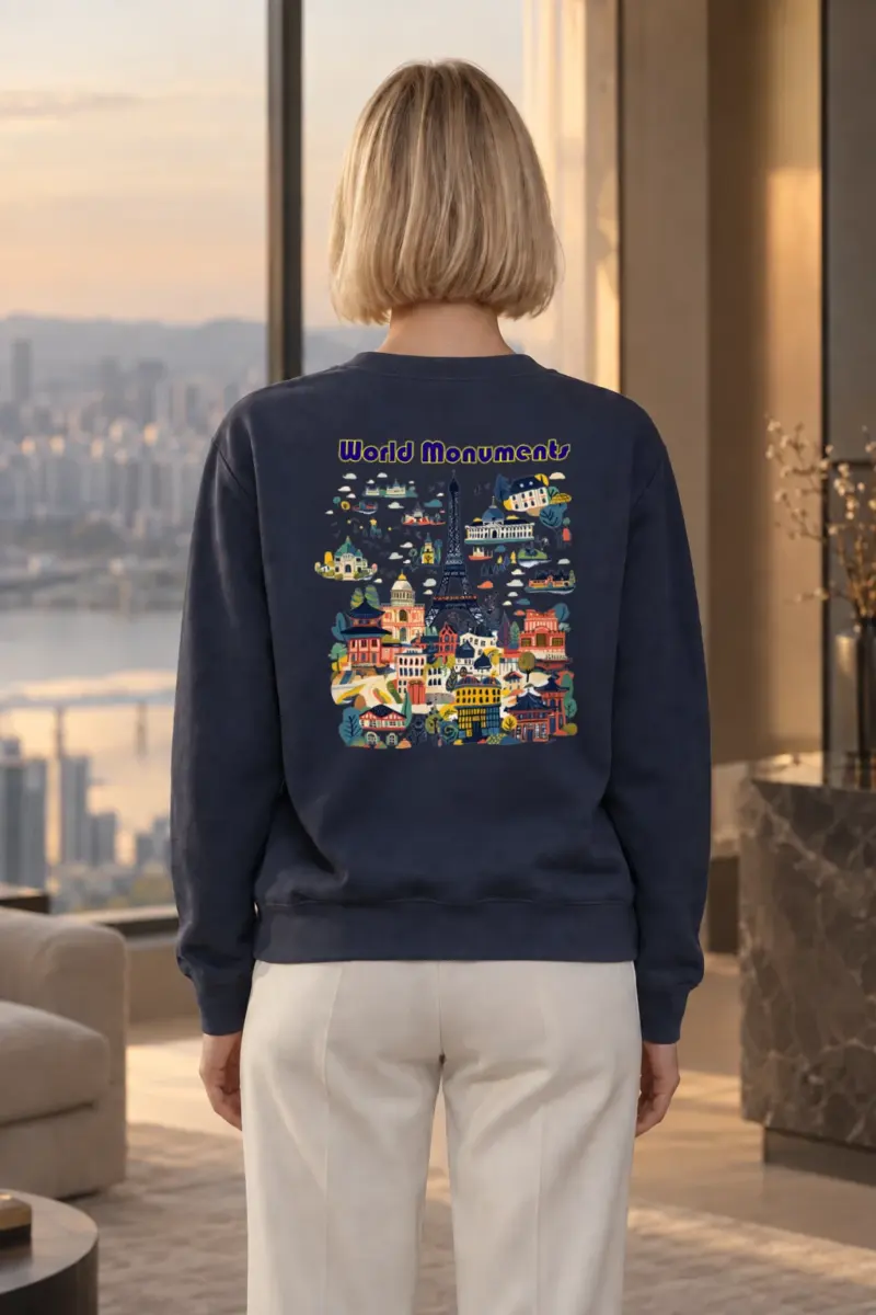 "World Monuments" Heavy Blend Unisex Crewneck Sweatshirt