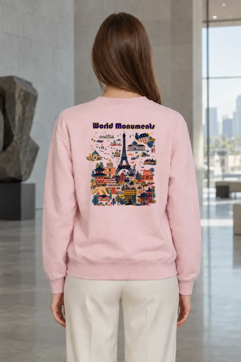 "World Monuments" Heavy Blend Unisex Crewneck Sweatshirt | Gildan 18000