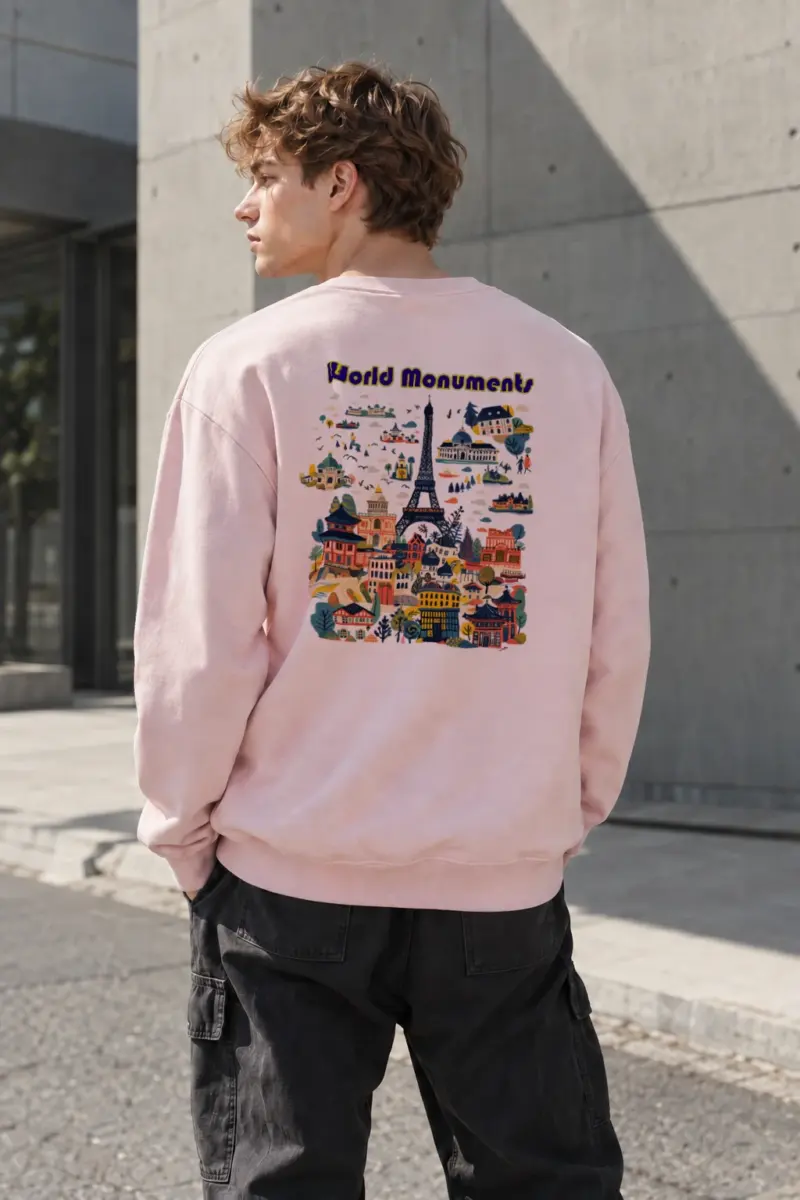 "World Monuments" Heavy Blend Unisex Crewneck Sweatshirt | Gildan 18000