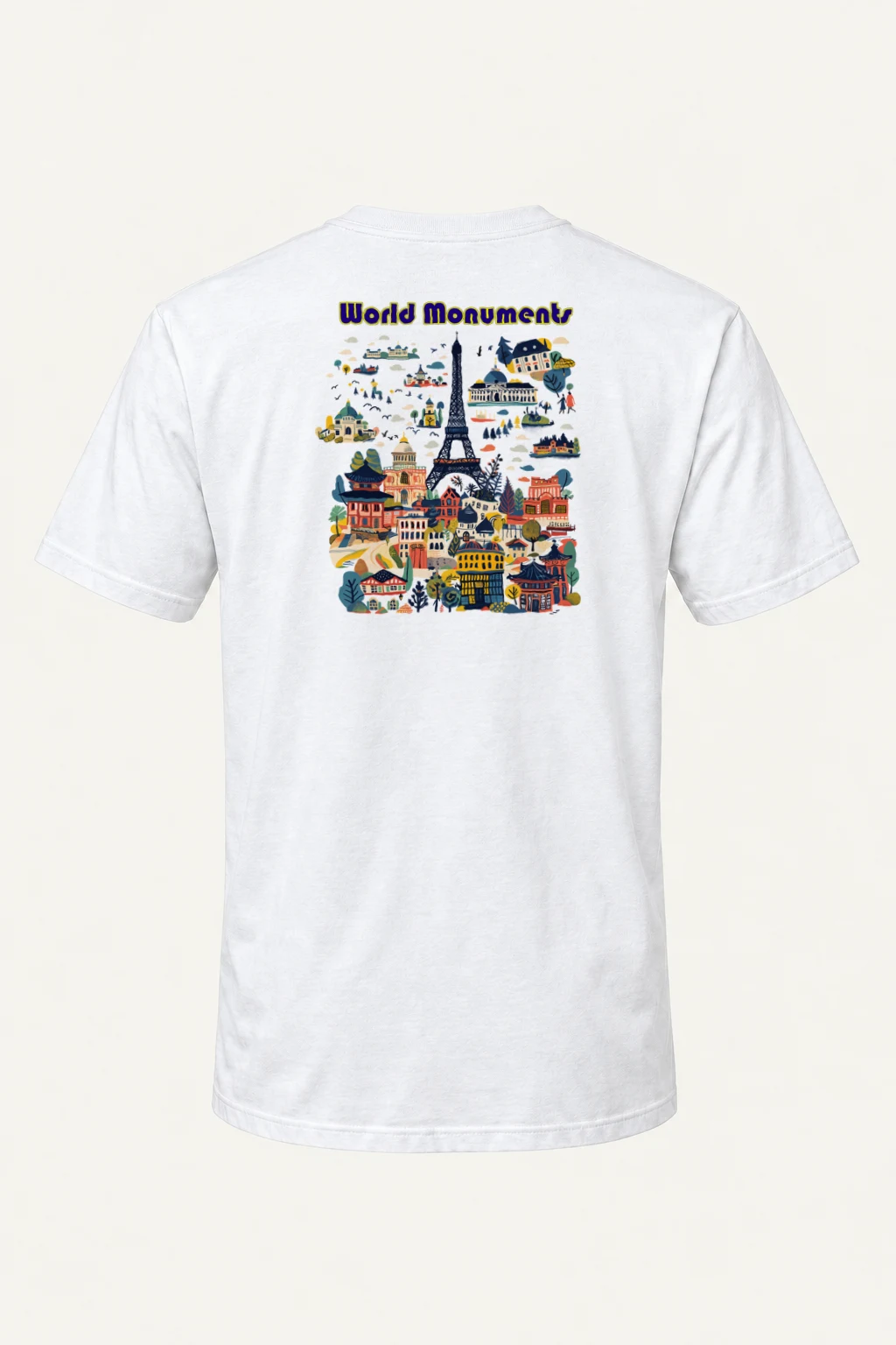 "World Monuments" Heavyweight Unisex Crewneck T-shirt | Gildan 5000