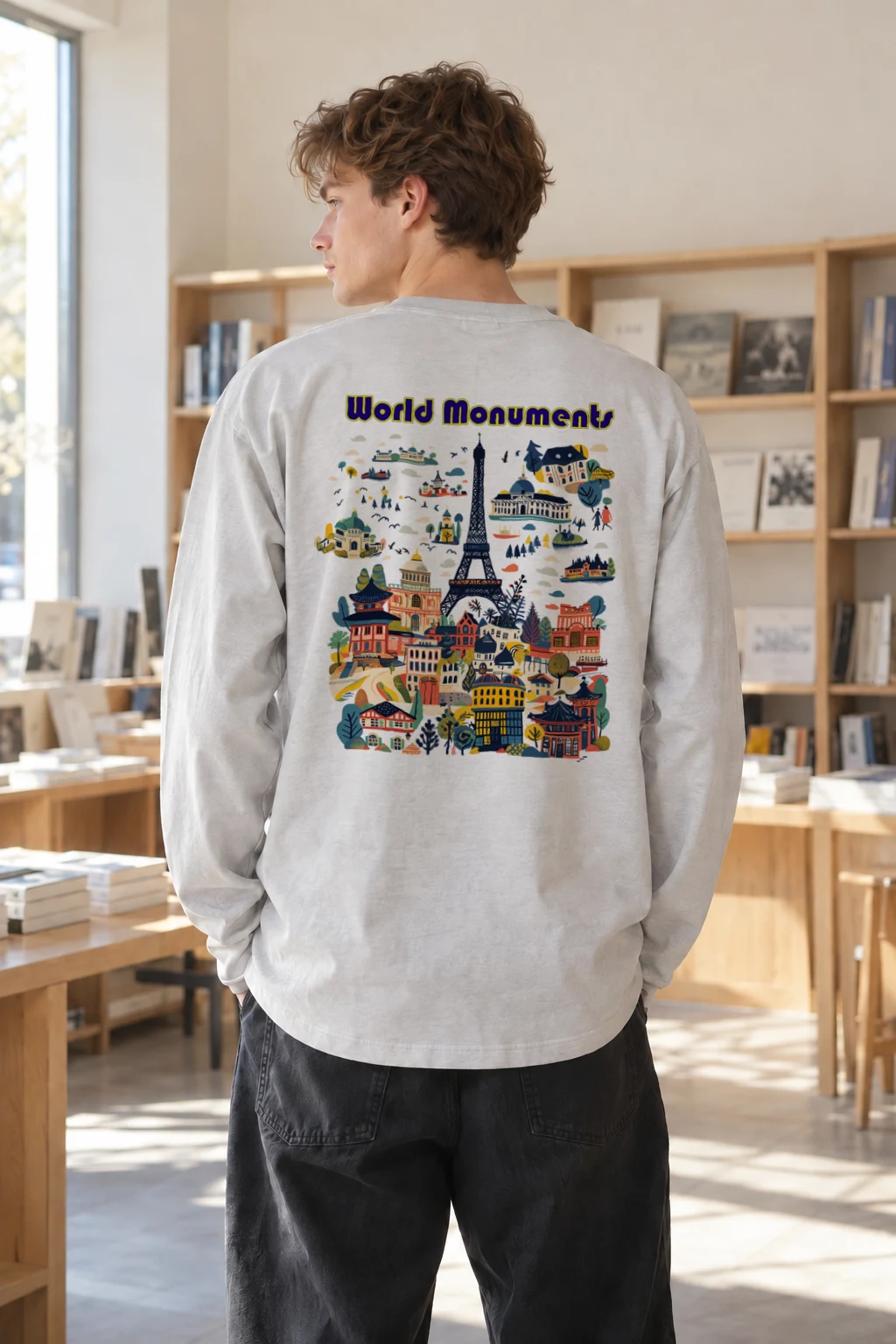 "World Monuments" Unisex Longsleeve T-shirt | Gildan 2400