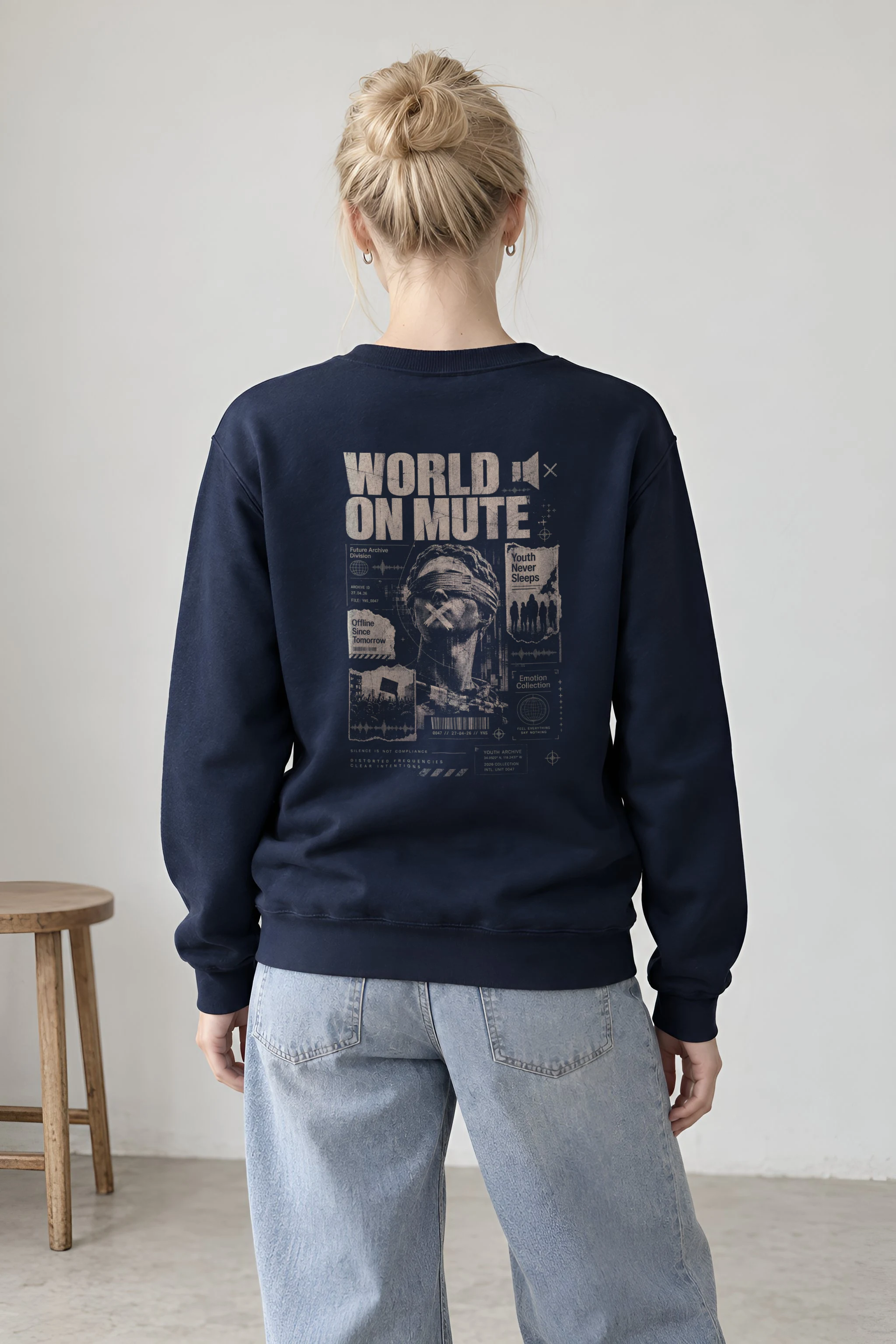 "World On Mute" Heavy Blend Unisex Crewneck Sweatshirt