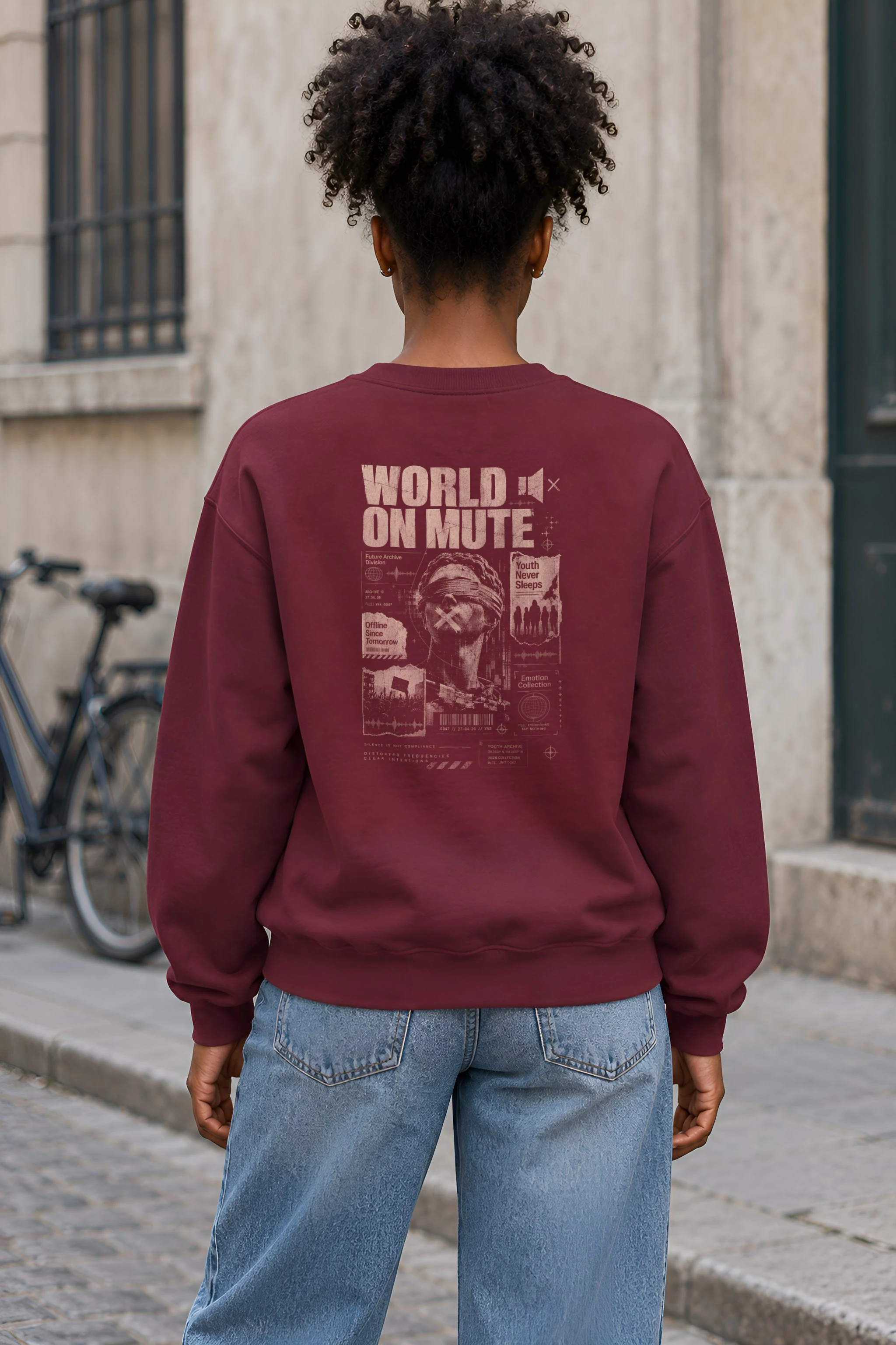 "World On Mute" Heavy Blend Unisex Crewneck Sweatshirt
