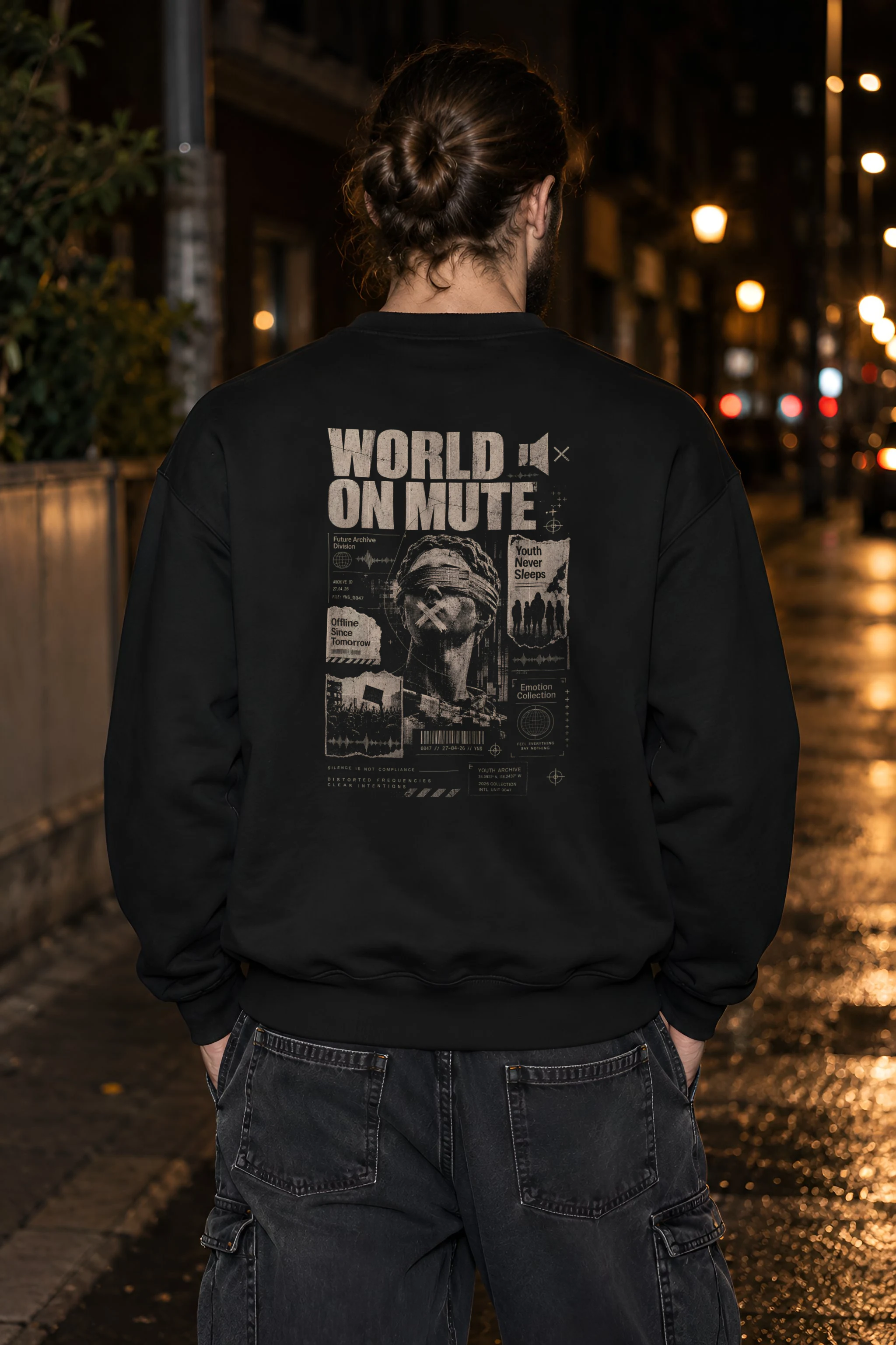 "World On Mute" Heavy Blend Unisex Crewneck Sweatshirt