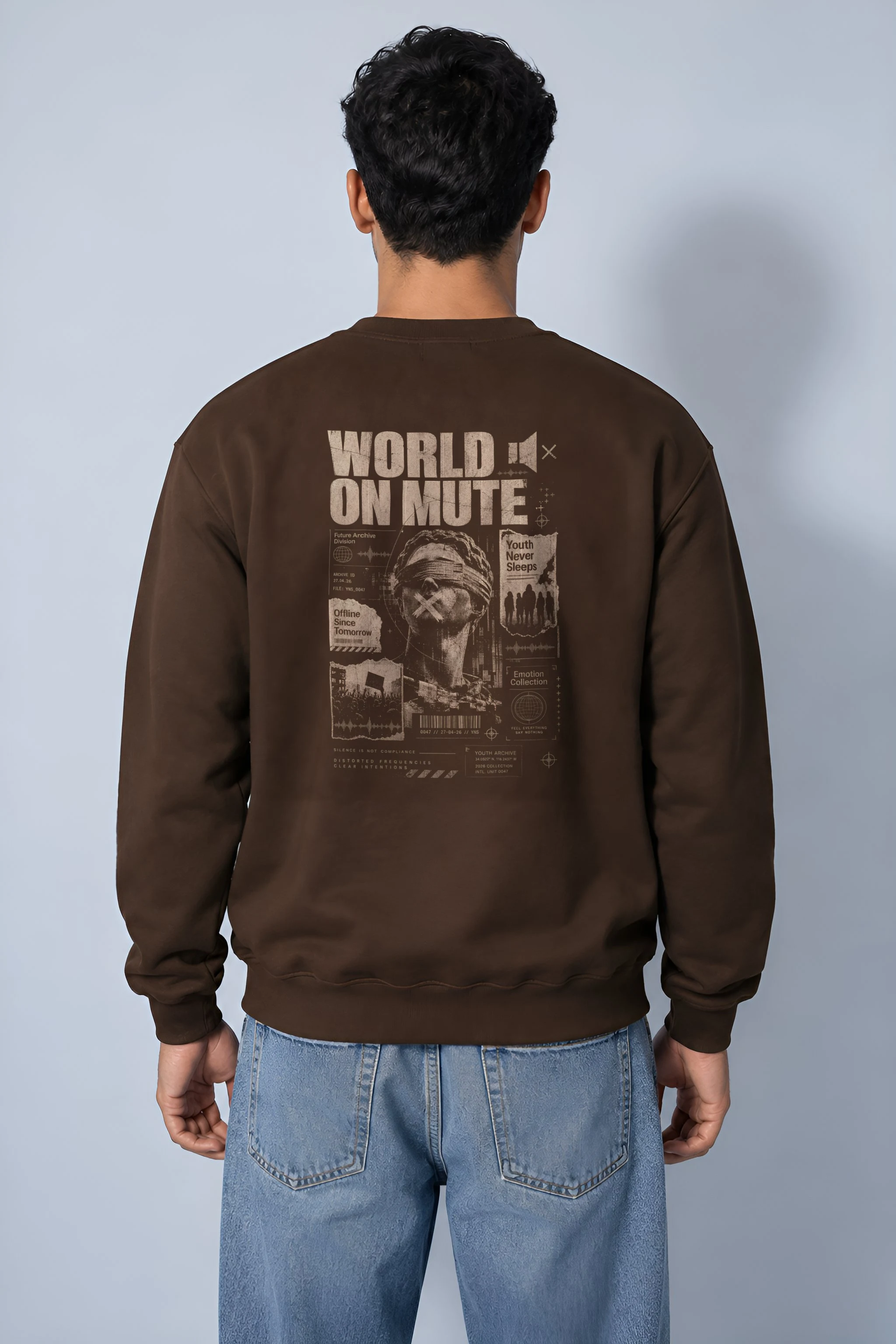 "World On Mute" Heavy Blend Unisex Crewneck Sweatshirt